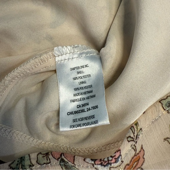 Haver London Sleeveless Floral Peasant Blouse Ruffle Shoulder V-Neck Women’s Med - Picture 7 of 8